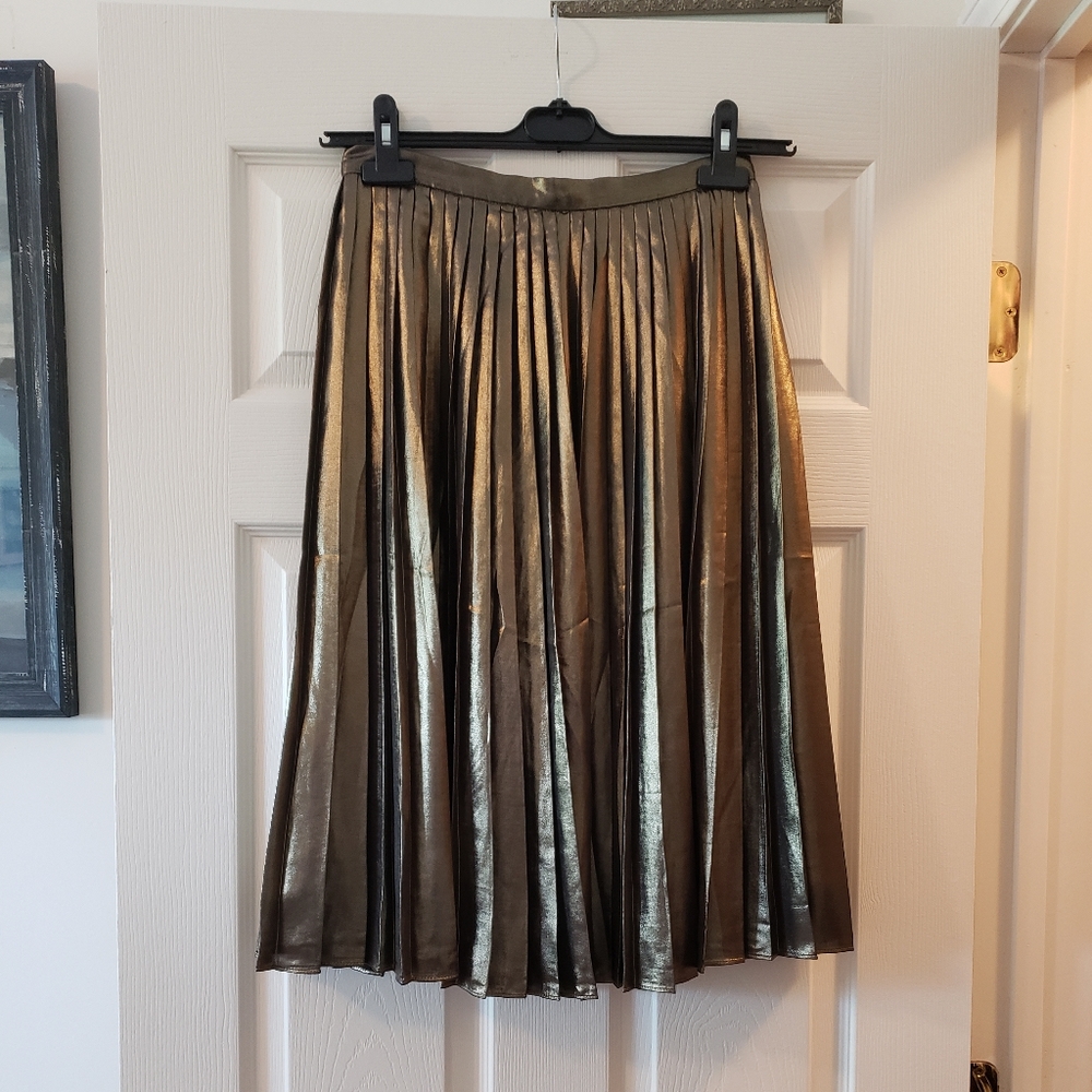 Ann Taylor metallic pleated skirt size 0